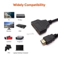 thumbnail image 4 of QJUHUNG Xameyia HDMI Splitter Adapter Cable Male To Dual Female 1 In 2 Out HDMI Splitter for Dual Monitors, 4 of 5