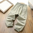 thumbnail image 2 of ZACPNCV Kids Boys Jogger Sweatpants Casual Pull-On Lightweight Pants Elastic Waist Trousers with Pockets Olive Green 12-14 Years, 2 of 4