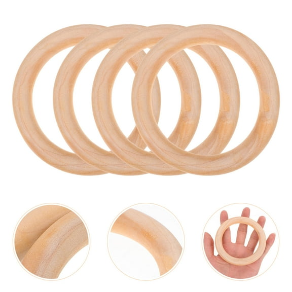 HINTRMENT 4Pcs Wood Craft Rings for Home Decor Diy Enthusiasts 10.00X10.00X0.59in