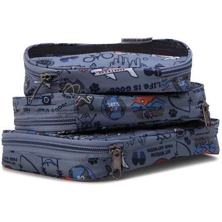 Life is Good 3-Piece Polyester Packing Cube Set Multicolored (LOLP0001)