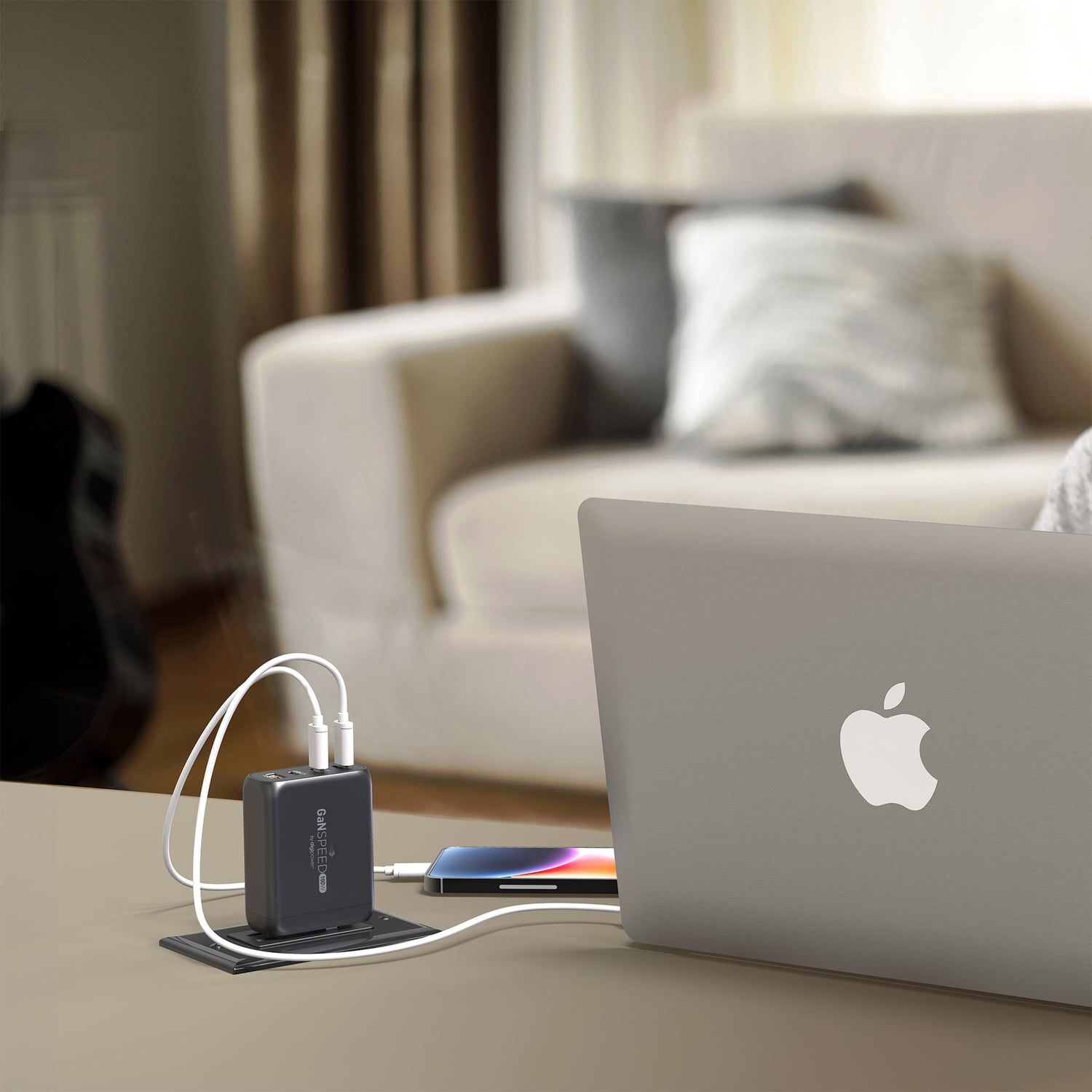 DIGIPOWER 100-Watt GaN Speed Triple USB Wall Charger with 3 USB-C Ports & QC 3.0 USB-A, Fast Multi-Device Charging Wall Adapter, Smartphone Charges up to 50% in 30 Minutes