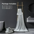 thumbnail image 3 of Smuge 8 Piece Extra Large Bath Towels, 2 Oversized Bath Towel Sheets, 2 Hand Towels and 4 Washcloths, Quick Dry Ultra Soft Microfiber Bath Towel Set for Bathroom Hotel(Light Grey), 3 of 8