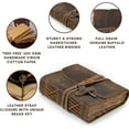 thumbnail image 3 of Vintage Leather Journal – 200 Handmade Vintage Deckle Edge Paper – Leather bound Journal For Women Men – Vintage Key Closure - Book of Shadows - Cappuccino Brown - 6X4 inches (A6), 3 of 3
