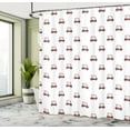 thumbnail image 5 of Ambesonne Golf Shower Curtain, Carts Pattern Golfing Stroke, 69"Wx84"L, Red Charcoal Grey, 5 of 5