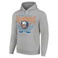 thumbnail image 2 of Men's Starter Heather Gray New York Islanders Team Logo Graphic Fleece Tri-Blend Pullover Hoodie, 2 of 3