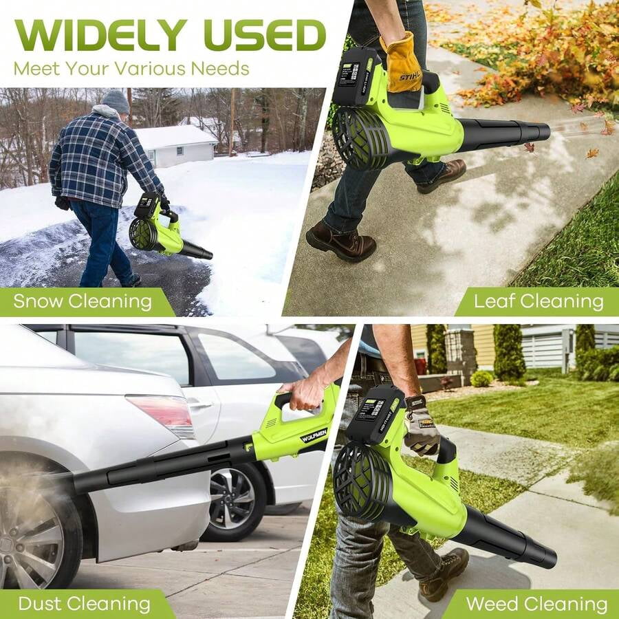 Electric Leaf Blower, Electric Cordless Leaf Blower With 2 Batteries And Charger, 2 Speed Mode, Lightweight Leaf Blowers For Blowing Leaves, Patio Cleaning, Lawn Care And Dust,Christmas Gift