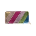 thumbnail image 3 of CTM  Vegan Leather Rainbow Striped Wallet (Women), 3 of 4