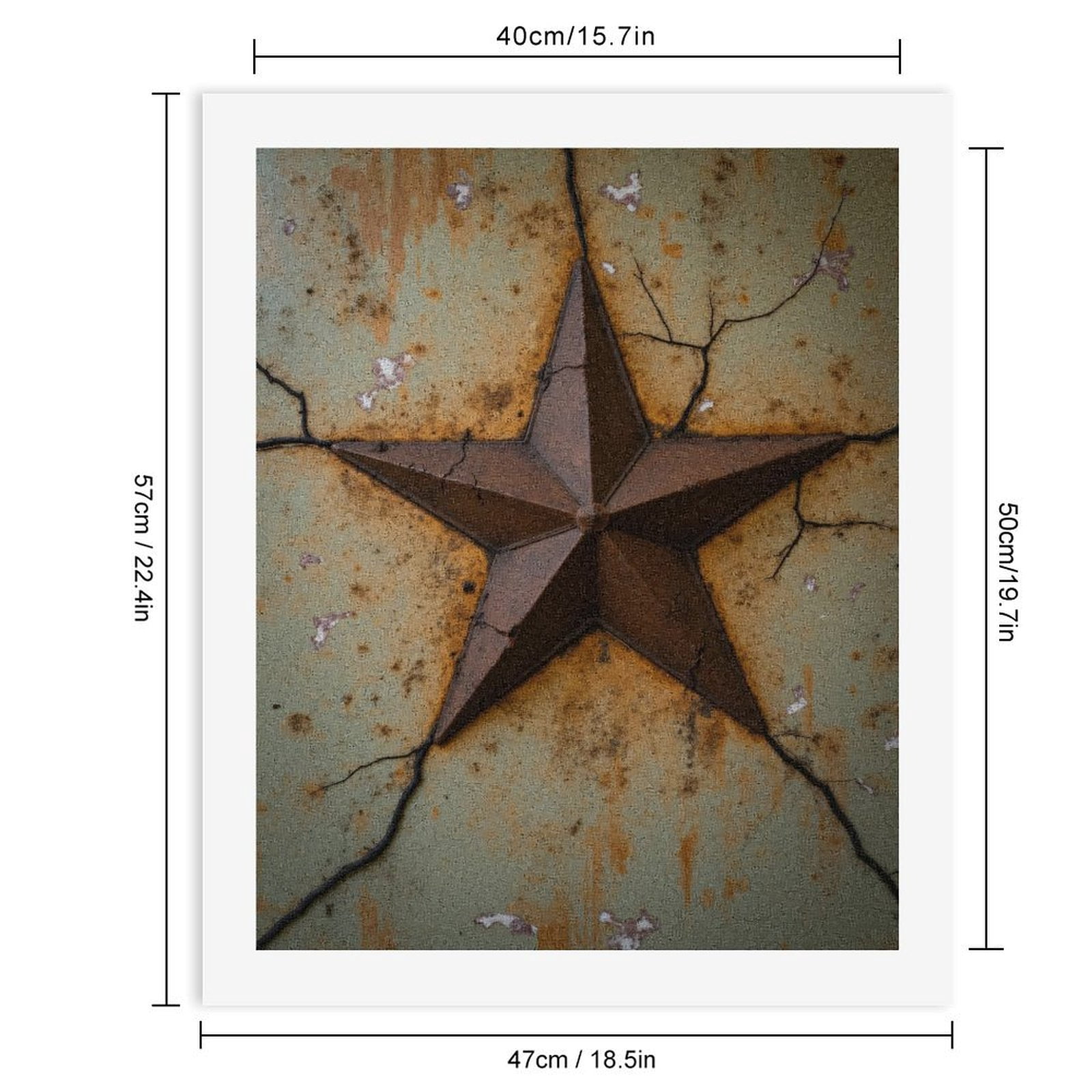 Paint By Numbers Kit for Adults Beginner - DIY Rustic Star Weathered Metal Art Canvas Painting Kits for Adults, Frameless Paint By Number for Adults for Home Wall Decor 16x20 Inch