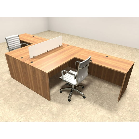 Two Person L Shaped Divider Office Workstation Desk Set, #OT-SUL-FP25