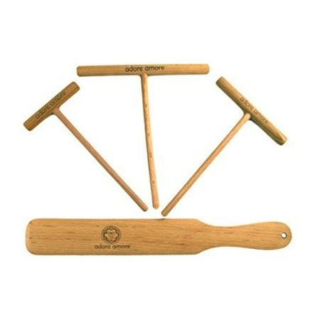 

Adore Amore | 4-Piece Natural Beechwood Crepe Spreader & Spatula Set | 14-inch Spatula | 3.5 - 5 - 7 inch Spreaders | Premium Finish | Home Kitchen/CafÃ© | Breakfast Pancakes | Sweet or Savory