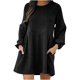 thumbnail image 2 of ICHUANYI Liquidación Vestido de suéter de cintura media de punto de manga de invierno de moda para mujer ICHUANYI WER202308255742, 2 of 9