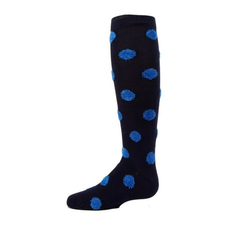 MeMoi Fuzzy Knee High Socks | Knee High Polka Dot Socks by MeMoi 8 / Blue Nights MKF