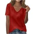 thumbnail image 2 of Women Summer Tops Short Sleeve Tops Womens Tops Casual Cute Plain Blouses for Women Plus Size Oversized Tops for Women Cotton, 2 of 6