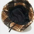 thumbnail image 5 of SikaFu Autumn Winter Polyester Plaid Warm Thicken Bucket Hat Fisherman Hat Outdoor Travel Cap For Girl And Women 199, 5 of 6