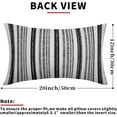 thumbnail image 4 of Black Grey Gray Striped Lumbar Pillow Covers 12x20 Set of 2 Modern Stripes Textured Print Rectangle Decorative Throw Pillow Cases Outdoor Boho Farmhouse Decoration for Sofa Couch Bed, 4 of 6
