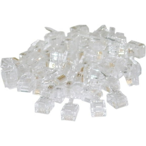 CableWholesale 31D0-6P6CF Phone  Data RJ12 Crimp Connectors for Flat Cable  6P6C  50 Pieces