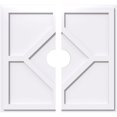 thumbnail image 1 of Ekena Millwork CMP18EY2-03000 18 in. OD x 3 in. ID Square Embry Architectural Grade PVC Contemporary Ceiling Medallion - 2 Piece, 1 of 1