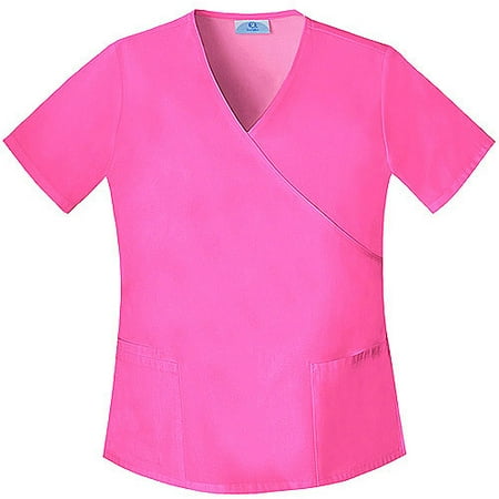 Simply Basic Women's Fashion Essentials Mock Wrap Scrub Top