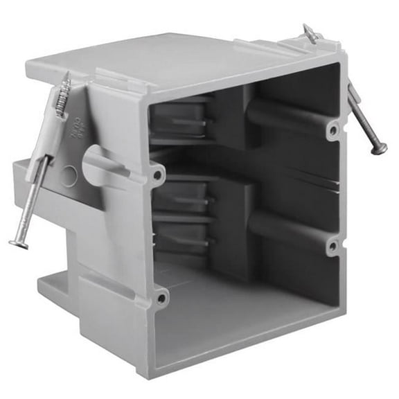 Cantex 3012611 35 cu. in. Work Rectangle PVC 2 Gang Switch Box, Gray