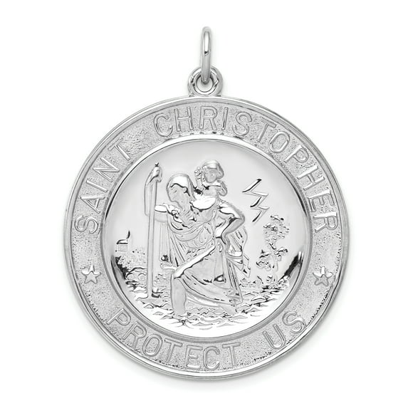 925 Sterling Silver Saint Christopher Medal Necklace Charm Pendant Religious Patron St