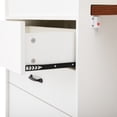 thumbnail image 2 of HORIZON Kitchen Island with Casters, Extendable Dining Table with Led Lighting, Kitchen Table with Power Strips, Buffet Table, or Bar Table for The Kitchen and Dining Room (Creamy White + Walnut), 2 of 35