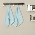 thumbnail image 5 of REGALWOVEN Cotton Striped Pattern 2 Pack Hand Towels, Highly Absorbent Decorative Towels for Bathroom Turquoise 14" x 30", 5 of 6