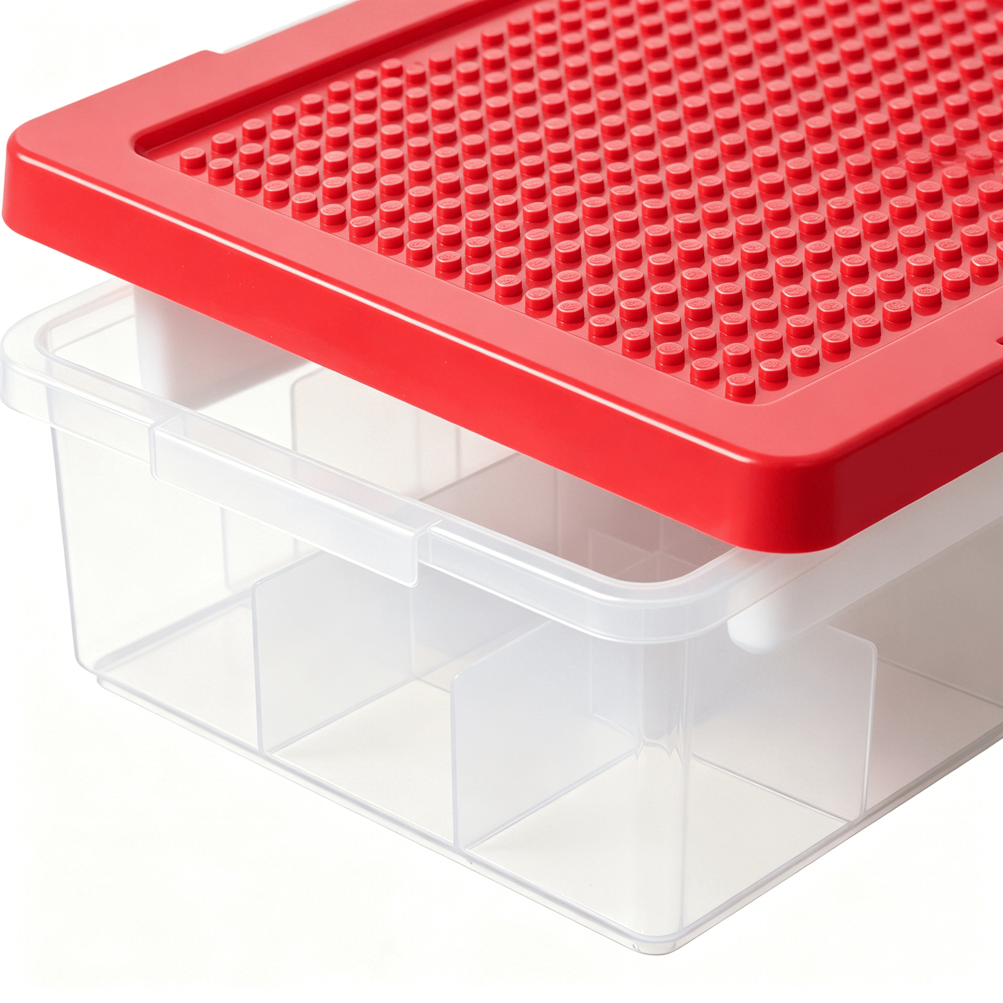 XIBUFE 2026 New Building Block Storage Box with Removable Cover Multi Compartments Large Capacity Transparent Art Craft Storage Organizer Stackable Bins for Toys