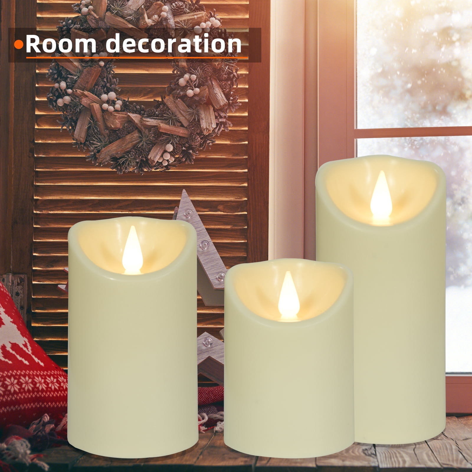 Cacou 3-Pack Flickering LED Flameless Candles with Remote Control for Home Decor and Mood Lighting
