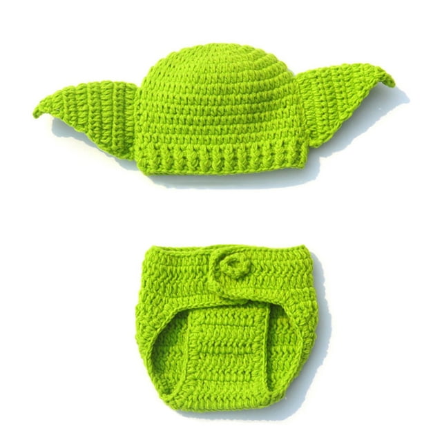 Coofit 2PCS Baby Photo Prop Set Creative Funny Newborn Photo Costume Crochet Outfit