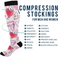 thumbnail image 4 of FREEAMG High Elasticity Compression Socks, High Knee Socks Adult Universal Leisure Relieve Fatigue,Heart Shapes Travel Daily with Running (2 Pair), 4 of 7