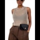 thumbnail image 3 of Suéter de Punto de Verano para Mujer, Camiseta Sin Mangas con Cuello Redondo de Crochet, Blusa Informal Sin Mangas con Aberturas Caqui L, 3 of 10