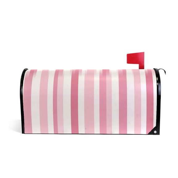 Mailbox Covers Magnetic Large Size Post Box Cover Wrap Outside Waterproof Home Yard Garden Decor Pink Striped 25.5x21