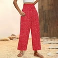 thumbnail image 2 of UAMVSH Wide Leg Palazzo Pants for Women Floral Print Summer Beach Vacation Pants Baggy Lightweight Smocked Waist Boho Flowy Pants, 2 of 5
