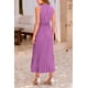 thumbnail image 2 of Vestido PRETTYGARDEN Morado Midi con Escote en V, Sin Mangas y Volantes, 2 of 8