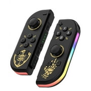 Game Controller (L/R) KING for Nintendo Switch,Colorful RGB Light Wireless joystick Replacement for Switch Controller, Support Dual Vibration/Motion Control-BLACK