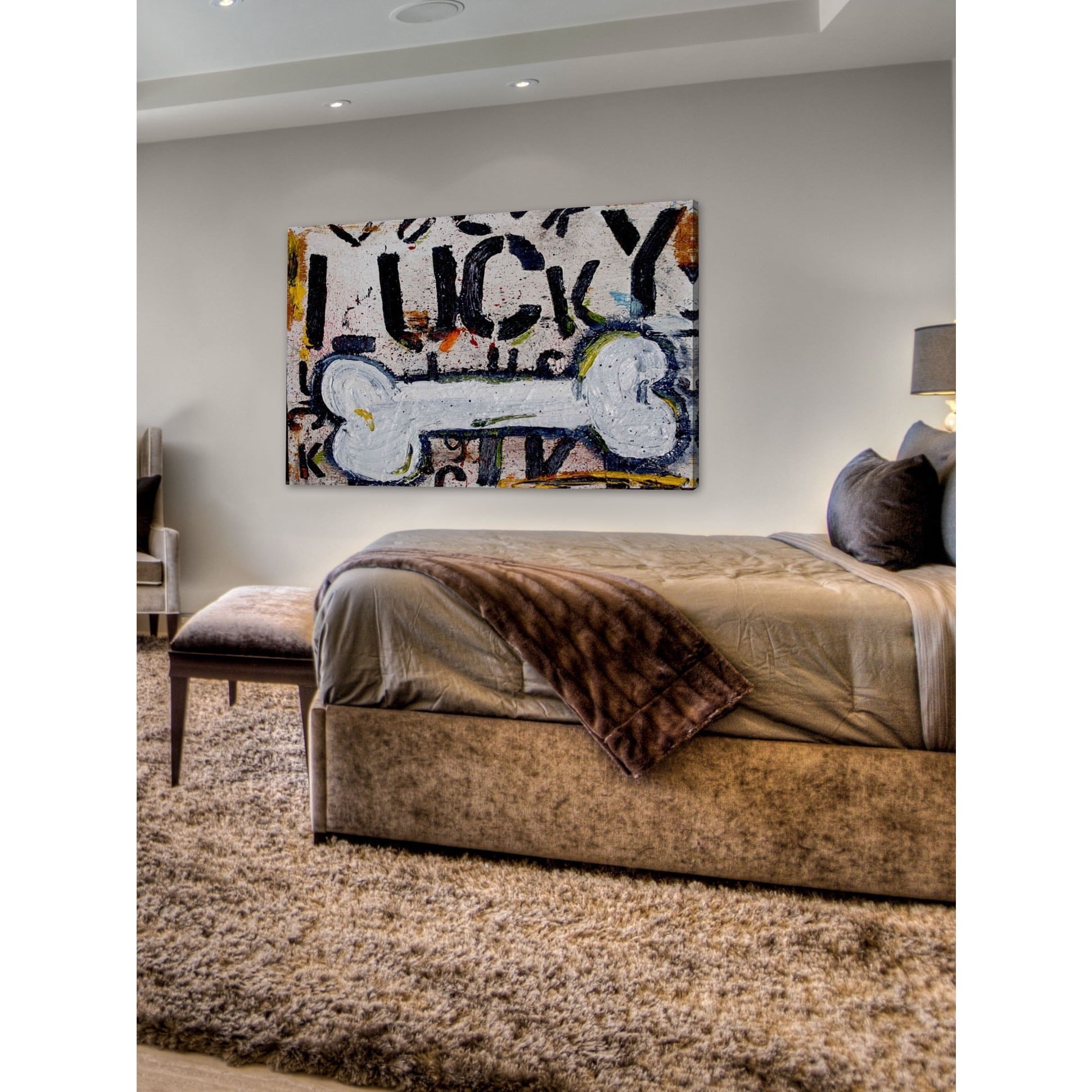 Marmont Hill "Lucky Bone" by Tori Campisi Painting Print on Canvas