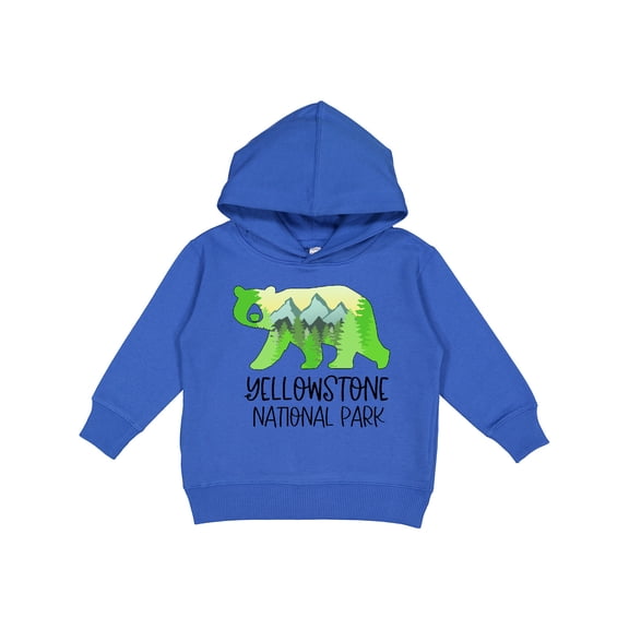 Inktastic Yellowstone National Park Mountains and Bear Shape Toddler Hoodie