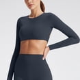 thumbnail image 6 of TaTaai Womens Long Sleeve Cutout Yoga Top Fitted Workout Shirt Breathable Running Training Tight Fit Fitness Sportswear Gift, 6 of 9