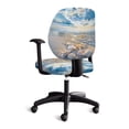 thumbnail image 4 of HELLHERO Beach Starfish Seashell Print Computer Office Chair Cover, Protective Universal Office Chairs Cushion Backrest Cover, Easy to Clean, Blue, 4 of 7