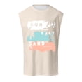 thumbnail image 5 of Beach Tank Tops for Men Sun Salt Sand Graphic Casual Crewneck Sleeveless Shirt Hawaii Tropical Vacation Tops, 5 of 5
