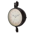 thumbnail image 2 of Reloj de arte de hierro, reloj retro de doble cara para el hogar con arte de hierro, decoración de reloj, diseño exquisito, 2 of 10