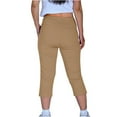 thumbnail image 6 of AherBiu Capri Dress Pants for Women Yoga Capris Stretch Straight Slim Leg High Waisted Cropped Athletic Leggings with Pockets, 6 of 9