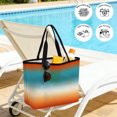 thumbnail image 5 of Teal Burnt Orange Ombre Beach Bag for Women, Large Breathable Mesh Beach Tote Bag, Contemporary Gradient Abstract Art Sandproof Lightweight Travel Bags for Vacation Picnic Swimming Pool, 5 of 9