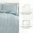 thumbnail image 3 of Noble Linens 3-Piece Light Blue Daisy Medallion Reversible Print Comforter Set, King/CalKing, 3 of 9