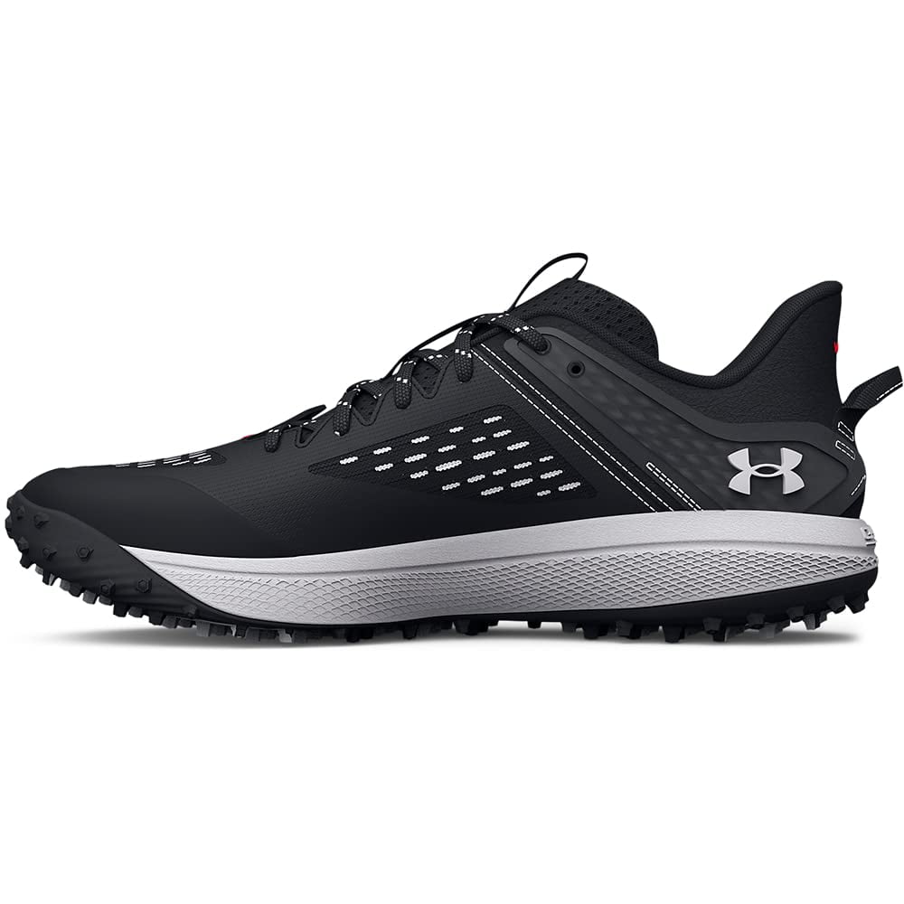 Under Armour Men's Yard Low Turf Baseball Shoe, (001) Black/Black