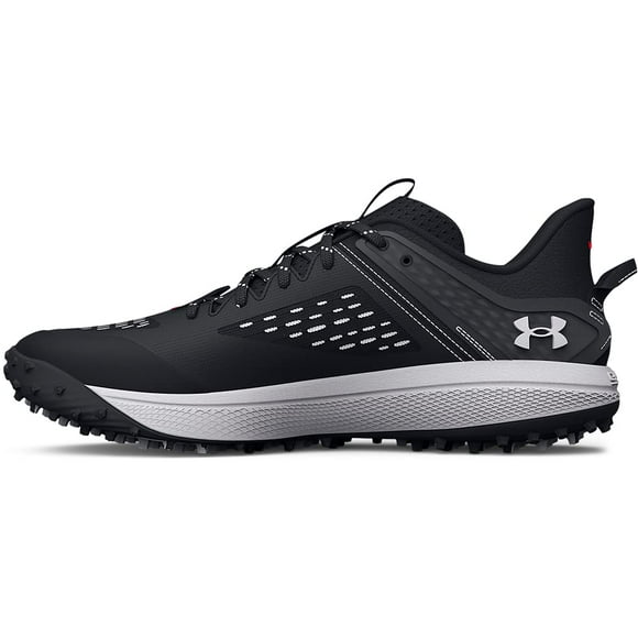 Under Armour Men's Yard Low Turf Baseball Shoe, (001) Black/Black/White, 4.5