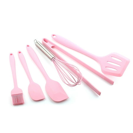 

6pcs Kitchen Utensils Baking Tools Set of Spatula Whisk Creative Kitchen Utensils (Food clip + Egg Beater + Small Brush + Large S