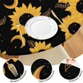 thumbnail image 4 of Water-Resistant Sunflower Round Tablecloth with Elastic Hem, Reusable Polyester for Indoor or Outdoor Use, Fits 44-52", 4 of 7