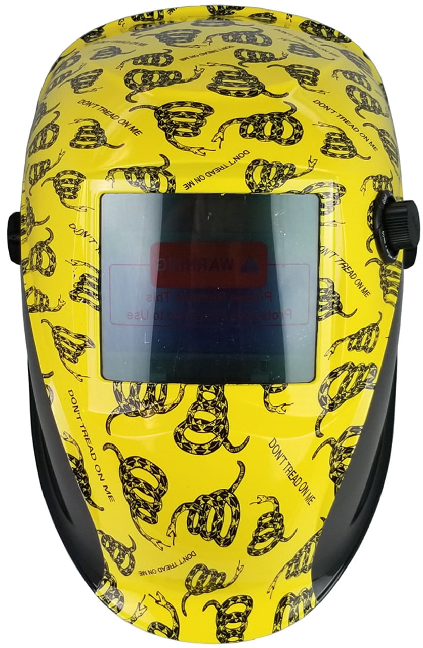 Don't Tread On Me Yellow Pattern Hydro Dipped Auto Darkening Welding Helmets