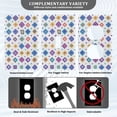 thumbnail image 3 of Yayeee Duplex Wall Plate 1-Gang 4.5"x2.7" Home Receptacle Light Switch Decorative Outlet Cover, Purple Retro Shapes, 3 of 7